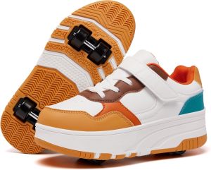 Kids Shoes with Wheels Boys Girls Roller Skate Shoes Wheeled Athletic Sneakers Suitable for Beginners