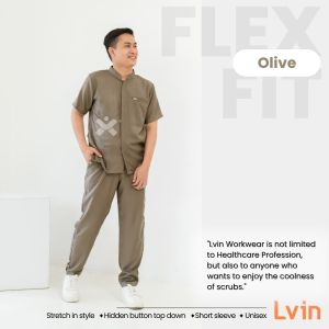 [ Lvin ]  FLEX FIT ZIPPER - Baju OKA  / Baju Jaga / Set Baju Celana Jaga Oka / Dokter Lengan Pendek / Baju OK / Baju Scrub / Doctors Scrub