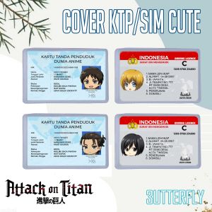 Cover Pelindung Kartu Identitas KTP SIM Karakter Attack on Titan Reiner Connie Historia Jean Levi Eren Mikasa Armin