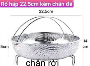 Rổ hấp inox 304 PHÚC HƯNG PHÁT SG kích thước 202326cm có tay cầm hàng Việt Nam chất lượng.