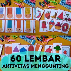Mainan Motorik Halus Anak Worksheet Aktivitas Menggunting Mainan Edukasi Anak 1 2 3 4 5 Tahun TK PAUD Balita Melatih Keterampilan Motorik Pra Menulis Paper Cutting Motoric Skill Prakarya - Lazada