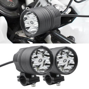 2 PCS Spotlight Motorcycle Spot Lamp Kit with Mounting ClampDC 12V Driving Lights Work Fog Light for Motorcycle UTV ATV Motorbike Trucks Off Road Car Auxiliary Lamp