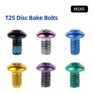 PLLEWY M5x9mm Bicycle Disc Brake Rotor Bolts Steel Material T25 Torx Steel Bolts Disk Brake Bolts