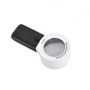 IIRA Double Llayer 30X Magnifying Glass Optical Glasses With 4 LED Light Reading Magnifier Portable Lens Loupe Handheld Magnifier Jewelry Loupe Glass