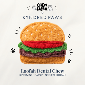 Kyndred Paws Loofah Dental Chew | Cheeseburger with Sesame Seeds