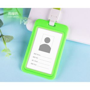 Student Name Tag Card Set ID Card Holder Double-Sided Transparent Badge Can Bring Lanyard Work School Rope