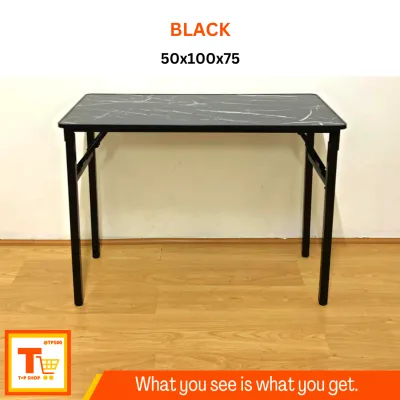 FOLDABLE TABLE - DINING TABLE / OFFICE TABLE / STUDY TABLE (MARBLE BLACK)