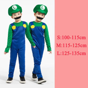 Halloween Costumes Funny Career Guidance Costume For Kids Super Mario Luigi Brother Costume Kids Super Mario For Kids Children Boys Girls Fantasia Cosplay Jumpsuit Cartoon Family Clothes Birthday Party Fancy Dress