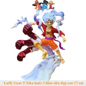Mô hình One Piece Luffy Gear 5 Nika đỏ bản có vũ khí cầm tay haki 3 đấm siêu đẹp cao 17 cm - ASL Shop Mô hình trang trí figure anime mô hình đồ chơi
