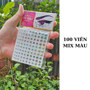 Đá đính mặt nhiều mẫu có sẵn keo dán đá dán makeup đá đính tóc hóa trang nhiều size 132 viên