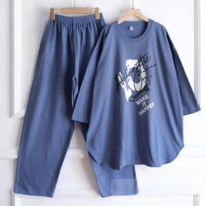 Setelan Baju Dan Celana Ghina Set Kaos Katun Combed 24s M L XL XXL 3XL Oneset Wanita Kekinian Jumbo