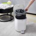 Ecoco Foot Pedal Press Type Trash Can with Cover Silent Closing Garbage Bin 7L 11L for Kitchen Bathroom. 