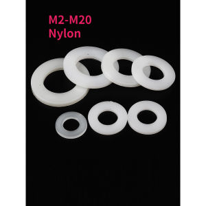 M2 M2.5 M3 M4 M5 M6 M8 M10 M12 M14 M16 M18 M20 White Plastic Nylon Flat Washer Plane Spacer Insulation Gasket Ring For Screw Bolt