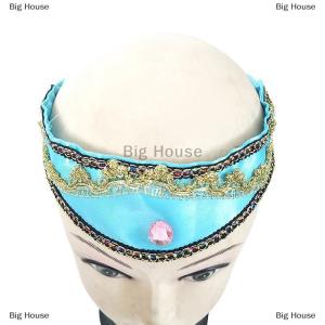 [COD] Big House ที่คาดผมสีฟ้าจัสมินสำหรับเด็กผู้หญิงที่คาดผมคริสตัลขนาดใหญ่สายรัดผมสำหรับเจ้าหญิงอาหรับสำหรับงานเลี้ยงคอสเพลย์เครื่องประดับผม