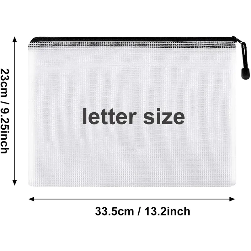 Uxcell Mesh Zipper Bags A5 Nylon Makeup Pouches Dual Zipper Bag, Black - View #8