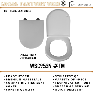 Heavy Duty Toilet Seat Cover- Soft Close (D Shape)   WSC9539 #TM