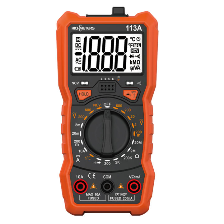 Richmeters RM113A Ncv Digital Multimeter 2000 Tuduhan Hfe Ac/Dc Voltan ...