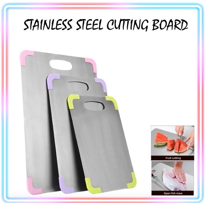 Stainless Steel cutting board with edge protection Bacteria Clean Kitchen Chopping Board