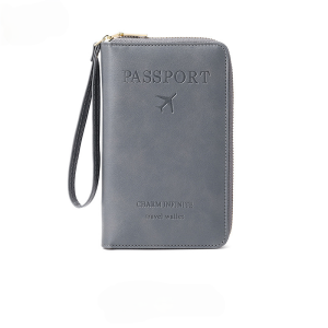 Family Passport Holder With Chain Strap Multi-Functional Anti-Theft Money Clip RFID Blocking Travel Wallet Waterproof Ticket Holder