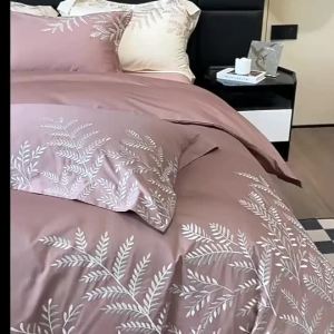 Nordic Bedding Set Luxury Egyptian Cotton Embroidery Comforter Duvet Cover Flatfitted Bed Sheets and Pillowcases King Queen