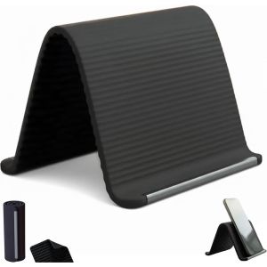 INSRUCTION69IN4 Adjustable Foldable Silicone Phone Holder Non-Slip Flexible Airplane Phone Holder Portable Aluminum Phone Stand