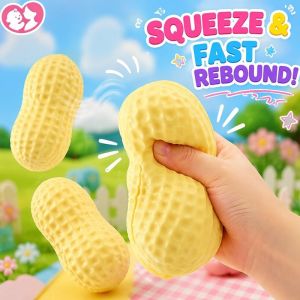 Peanut Squishy Simulation Soft Pinch Pressure Ball Sticky Hand Slow Rising Squishy Toys for Girls