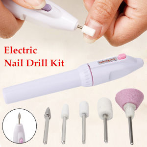 5 In 1 Professional Electric Nail Drill Kit Battery Manicure Pedicure Grinding Polishing Nail Art Sanding File Pen Tools Machine