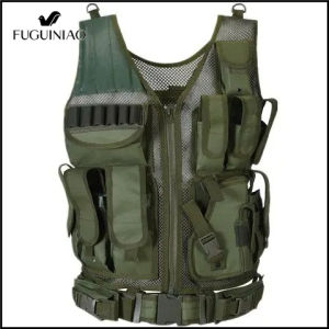 Fuguiniao Nhiều Túi áo chiến thuật Dành Cho Người Lớn Có Thể Điều Chỉnh Chiến Thuật Áo Thú-Thông gió tập luyện ngoài trời Áo Khoác chiến thuật chất lượng cao áo chiến thuật