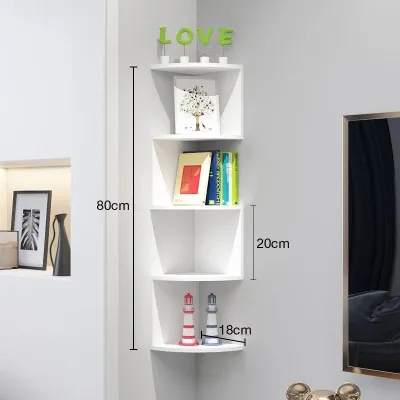 Floating Bookshelves Corner Wall-mounted Storage Rack Decorative And Functiona Rak Green Plants Can Be Placed