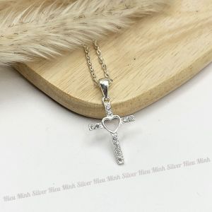Dây Chuyền Bạc Ta Hình Thánh Giá Đính Đá Chính Hãng Bạc Hiểu Minh DMD536
