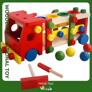 Hntob Wooden Assemble Knock-Down Toy Car Nut Screw Vehicle Car Gift Ideas Multicolor Educational Toy