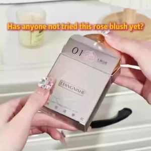 LIANGNISHI Embossed Rose Blush Waterproof Long-Lasting Soft Powder Double Layer for Winter Glow & Face & Eye