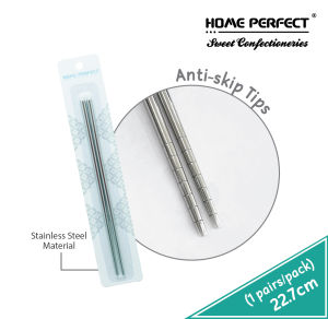 HOME PERFECT 1/5pcs/Pack Anti-Skid Stainless Steel Chopsticks Penyepit Makanan Keluli Tahan Karat HP-CSS111251
