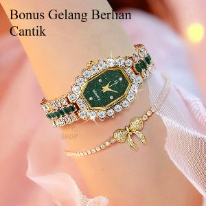 Jam Tangan Wanita Keren J25 Berlian Mewah FREE GELANG import Korea Stainless Steel Terbaru 2022 Bisa Bayar Ditempat