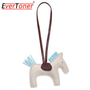 EverToner Fashion PU Leather Horse Keychain Handmade Pony Charm Accessories Key Chains for Women Bag Key Ring