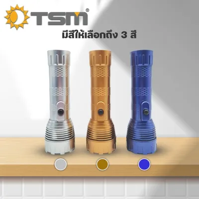 ไฟฉายใส่ถ่าน น้ำหนักเบา พกพาง่าย ไฟฉายแรงสูง LED แสงขาว ถ่านD12 ไฟฉาย สว่าง เดินป่า รุ่น TSM-FB1201