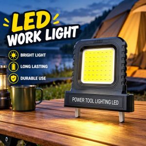 Nestify Store Cob Led Work Light Universal 20/21V Lithium Battery Compatible Portable Two Bright Modes For Car Repair Camping Emergency Use