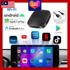 3 in1 Wired to Wireless Carplay Android Auto Adapter Dongle Support Netflix YouTube Playstore Android 13 with wifi