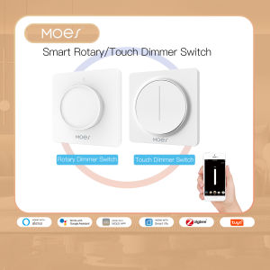 MOES Zigbee Smart Rotary/Touch Light Dimmer Switch Smart Life/Tuya APP Remote Control Works with Alexa