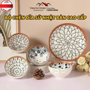Bộ Bát Đĩa Sử Nhật Bản Họa Tiết Trang Nhã Lịch Sự Bộ Chén Đĩa Decor Bộ Chén Đĩa Làm Quà Tặng Sang Trọng -  VinhBuiCase