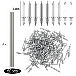 200Pcs Double-Headed Wall Nails with Sleeve Tool Thread Invisible Screw Fastener Wood Skirting Boards Cement Nails Non-marking Fixator