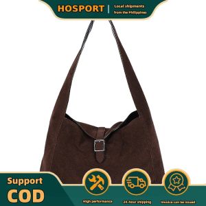 【HOSPORT】 Women Girls Faux Suede Lazy Aesthetic Vintage Underarm Bag Fashion Commute Handbag Shoulder Underarm Bag for Travel Dating Work