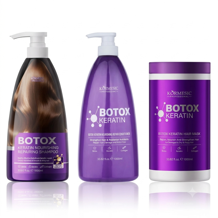 トリートメント Kormesic Botox keratin set 3 pc combo] Kormesic Botox Keratin Hair Mask Shampoo Conditioner