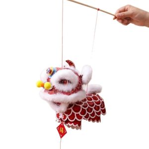 FORTUNESS Lion Dance Mid-Autumn Festival Lantern PVC Ancient Style Handheld Lantern Portable DIY Material Package Luminous Lantern Children