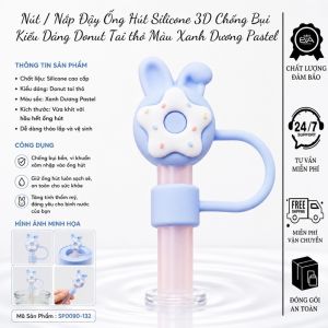 Nắp Đậy Ống Hút Silicone 3D Kawaii Food Cute Straw Cover Tiện Lợi Chống Bụi Bẩn
