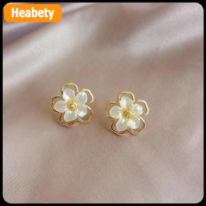 【2-3 days delivery】 Fashion Earrings Jewelry Korea Alloy Crystal Pearl Flower Stud Earrings For Women