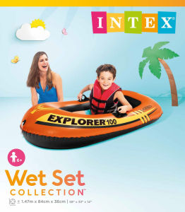 Intex 58329 / 58354 Explorer 100 50 Water Sport Inflatable Boat 147cm / Boat For 1 People Bot Canoe Memancing Terapung Pelampung Berkelah