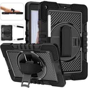 Kickstand Rotation Shoulder Strap ShockProof Case For iPad 5 iPad 6 iPad5th 6th 9.7 iPad7 iPad8 iPad9 10.2 iPad 10th Air4 Air5 10.9 iPad A16 11th Gen 2025 iPadPro 11 inch