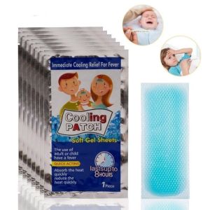 10Pcs Cooling Patch Forehead Ice Solid Color Health Care Cooling Gel Mat Portable Travel Ice Stickers