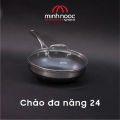[Hàng chính hãng] Chảo xào/ đa năng sâu lòng inox iMat Hybrid Blackcube 24cm, Phủ chống dính gốm Ceramic đen thế hệ mới. 